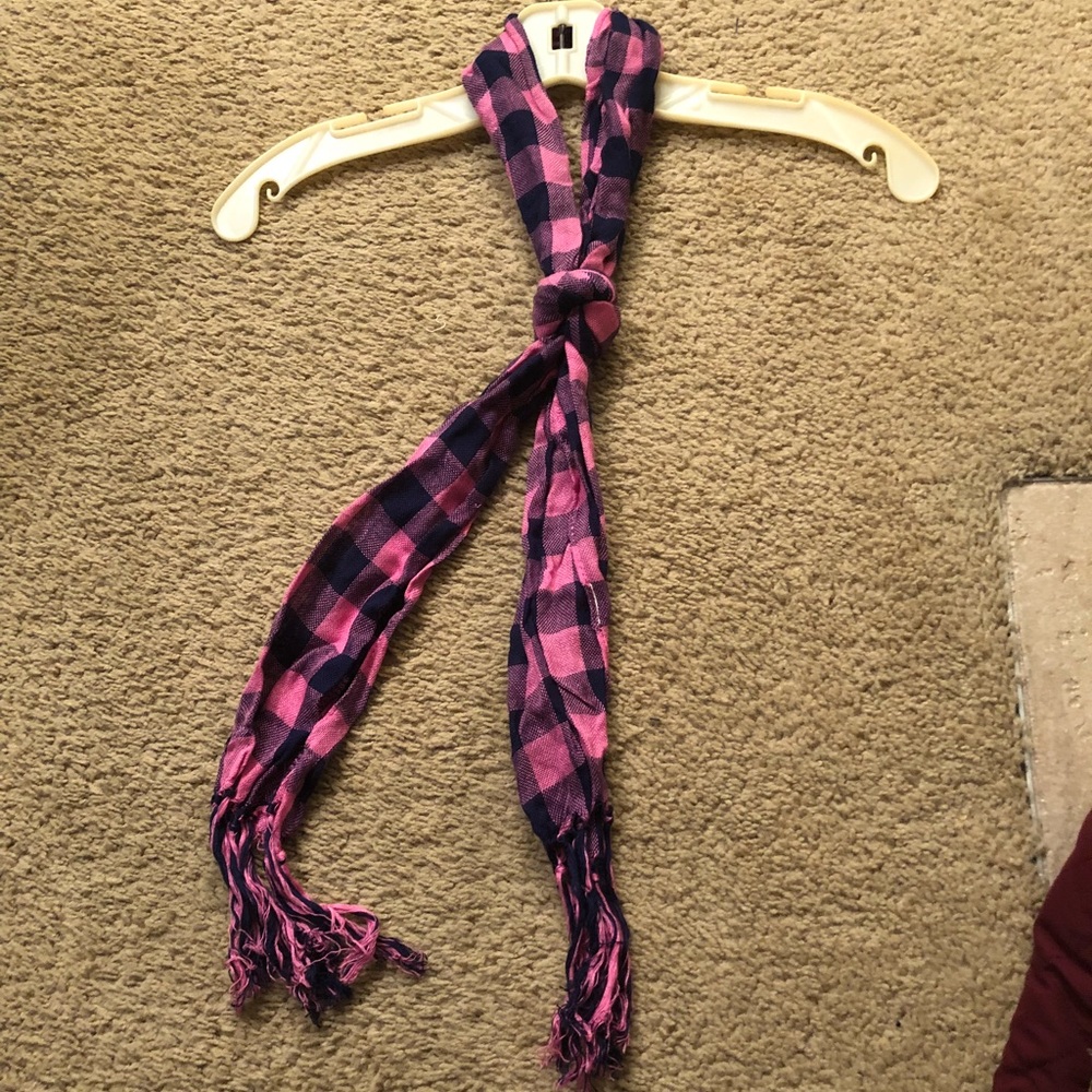 Plaid Skinny Scarf